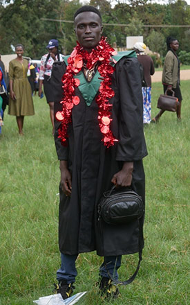 A student graduating