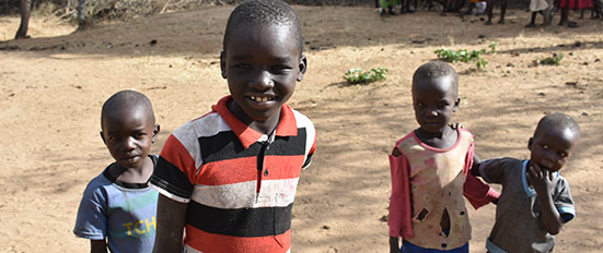 Boys gathering for a photo