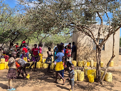 People gathering for the water in West Pokot