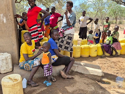 People gathering for the water in West Pokot