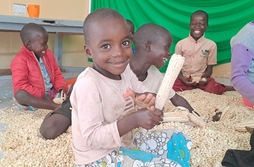 Sharon smiling with her Kinship Family